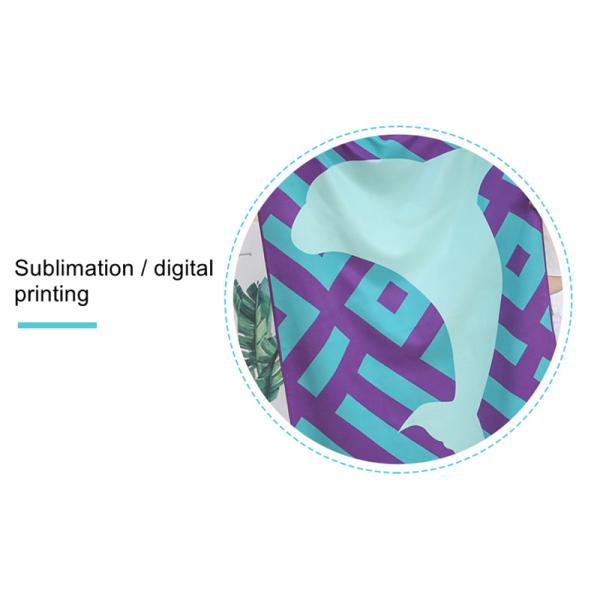 Microfiber Terry Fabric Custom Printed Beach Towels Soft Touch Antibacterial