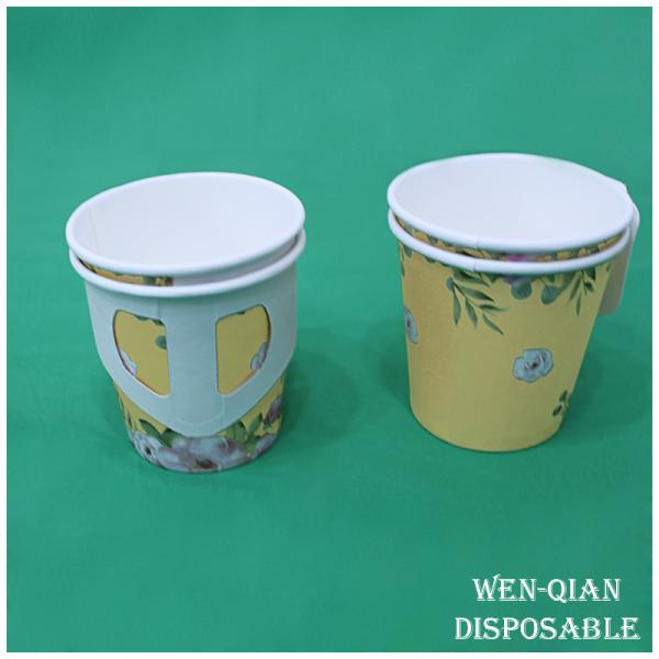 Disposable 6oz Handle Paper Cup Custom Printed With Handle-Custom Printed Paper Coffee Cups-takeaway paper coffee cup
