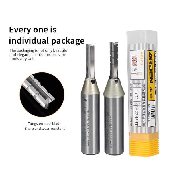 CNC Wood Router Bits Arden AK47-1/2 3flute 6*20 Carbide 3 Splines End Mill TCT Straight Bit Wood Milling Cutter Auyatools