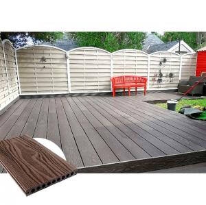 China 150*25mm WPC Fiber Hollow Composite Decking Recycled Cedar Color on sale