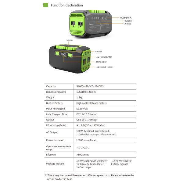 Consumer Electronics Portable Solar Generators Charger Bank 36000mah Power Station