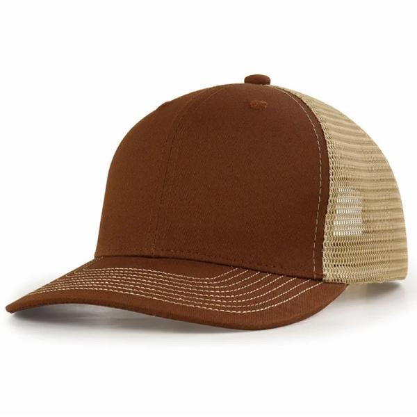 Custom Embroidered Logo Custom 6 Panel Cotton Trucker Cap with Plastic Snapback