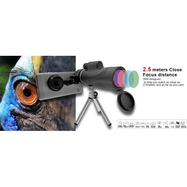 Long Range 12x50 Monocular Telescope , Mini Pocket Monocular Scope For Bird Watching
