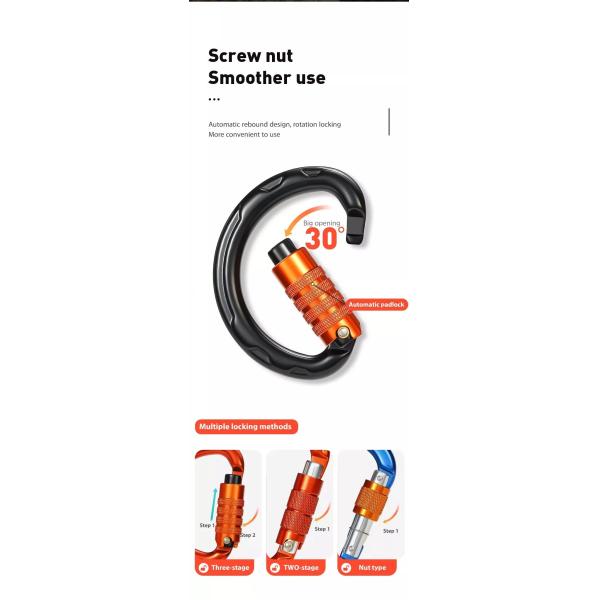 Other Aluminum Carabiner Customized D-shaped Lock for Climbing Equipment