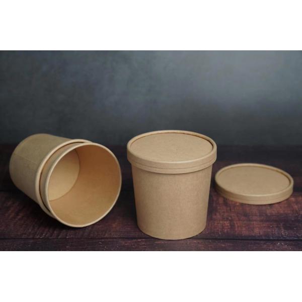 Microwavable Disposable Biodegradable Soup Cups With Paper Lids