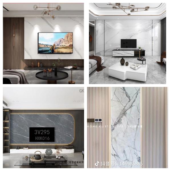 Interior Wall Decor Materials Marble Bamboo Charcoal Board Veneer for Home Decoration