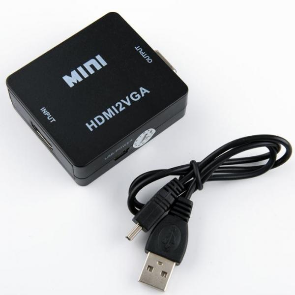Quality DC 5V HD HDMI To VGA Video Converter / USB Power HDMI Converter Box for sale