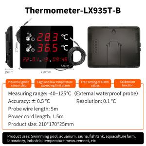 Professional Digital Thermometer LX935T with Dual External Probes Large LED