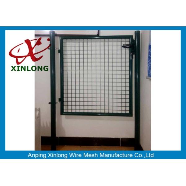 Customized Dark Green Welded Mesh Fence Gate For Private Yard and Garden