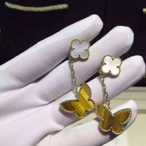 Buy cheap Van Cleef & Arpels 18K Yellow Gold Earring Clap Butterfly Drop Earrings Shenzhen Jewelry Market product
