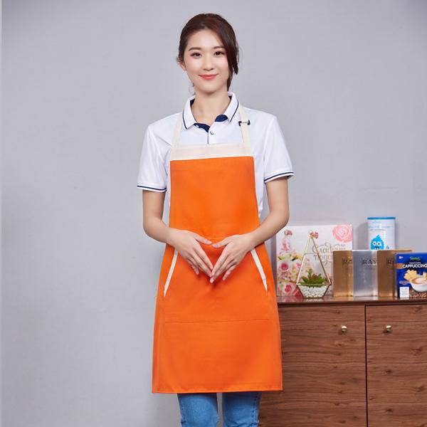 Polyester Protective Kitchen Cooking Apron Plain SGS Elastic Strap ODM