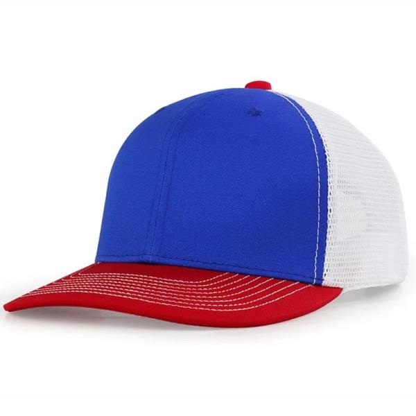 Custom Embroidered Logo Custom 6 Panel Cotton Trucker Cap with Plastic Snapback