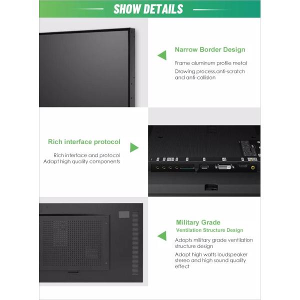 65 Inch Shop Lcd Screen Display Window Facing Ultra Narrow Bezel Display