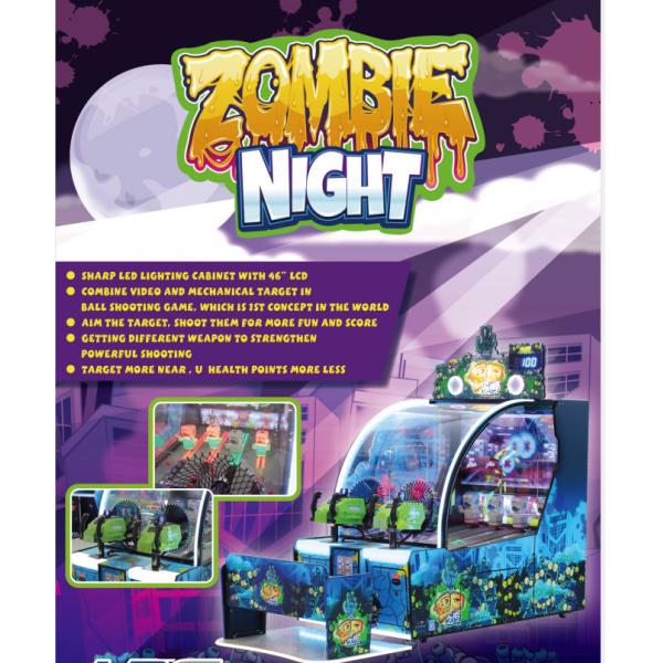 46" LCD Zombie Night Ball Shooting Arcade Game Machine