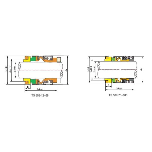 John Crane 502 Mechanical Seal Elastomer Bellows Seals for Water Pump AES B07