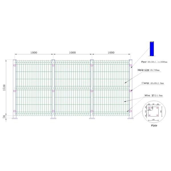 PVC Coated 3D Fence Welded Wire Mesh Fence for Security and Gardening