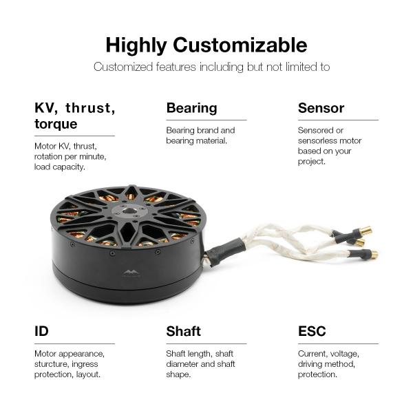 Lightweight Paramotor Brushless 15060 56kg Thrust Including Motor Controller And Propeller