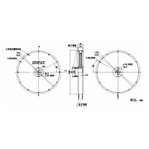 5 Circuits Pancake Slip Ring Transferring 12A Current Ethernet Signal