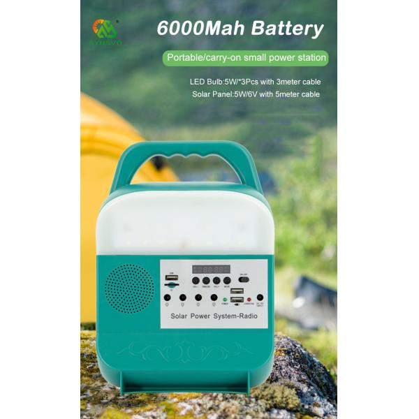 Outdoor Portable Solar Home Light System Kit Mini Power Led Charging Monocrystalline