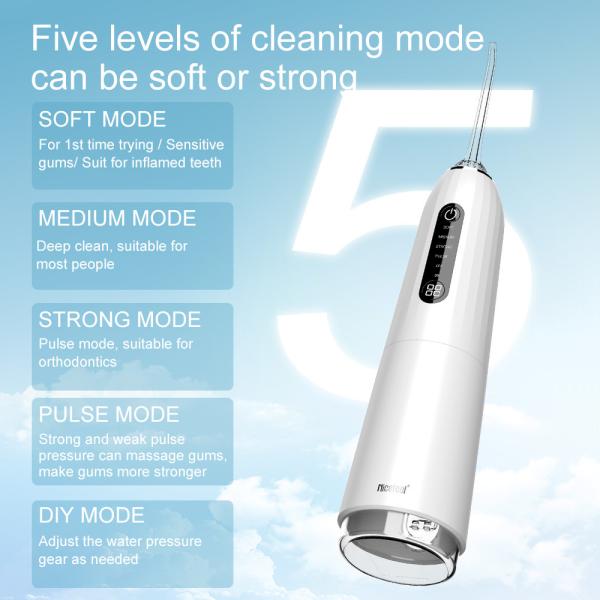 5+ Working Modes Ipx7 Electric Water Jet 300ml Oral Hygiene Oral Irrigator Teeth Cleaner Water Dental Pik Flosser
