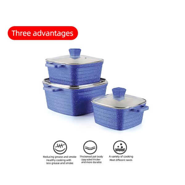 High Quality Aluminum Non Stick Cooking Pot And Pans Set Kitchen Soup Pot Stock Pot Set Cookware Sets