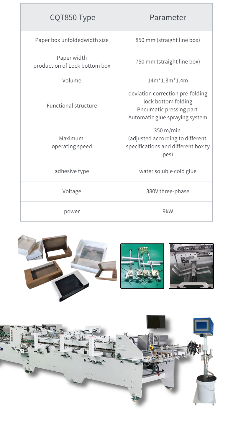 Machinery Hardware Automatic Folder Gluing Machine for Corrugated Carton Cardboard Box
