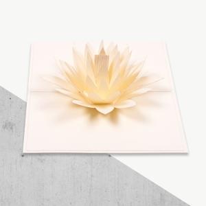 Buy cheap Offset Printing 3D Pop Up Greeting Card White Water Lily Shape CE ROHS FCC Certificates product