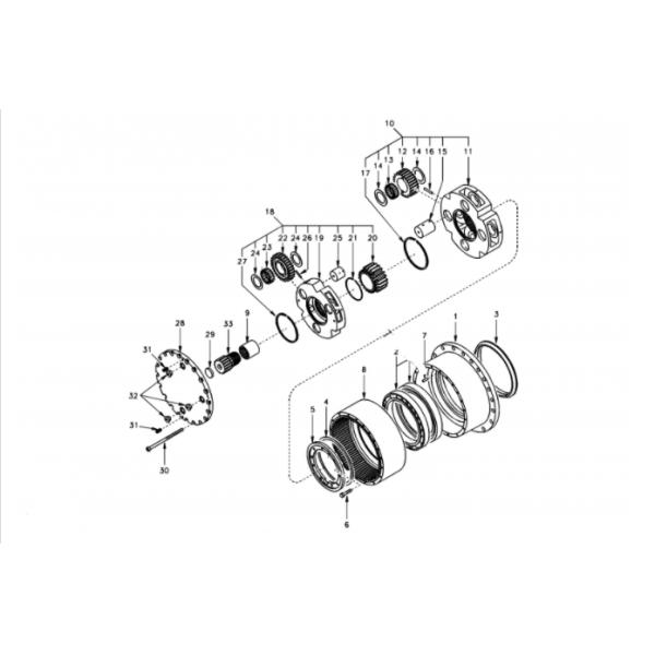 Excavator DH220-5 DH220-7 travel gearbox EC210 SANY235 S220LC-5