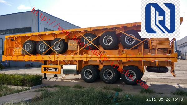 Quality 2/3/4 Axles Flatbed Semi-Trailer For Transporting Containers Jost Support Leg Fuwa Axle/ BPW Axle for sale