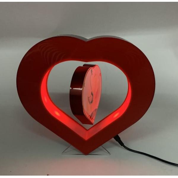 led light red magnetic levitation photo frame display stand ,floating picture frame display racks