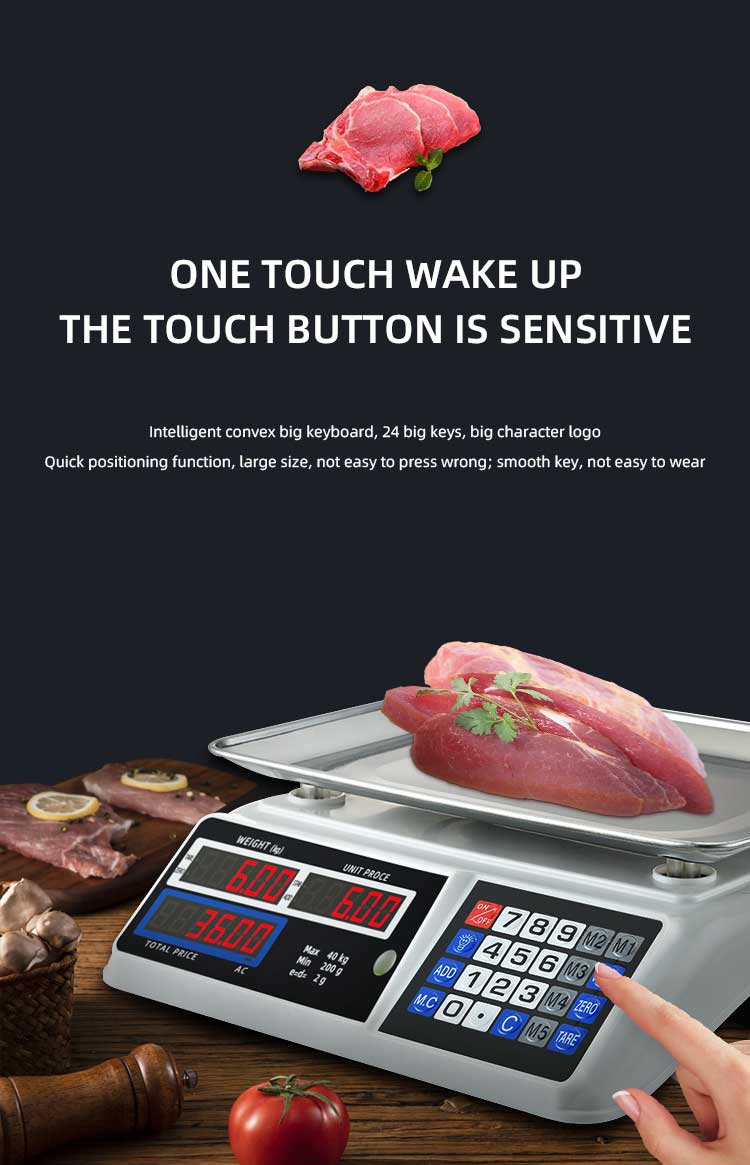 1g Accuracy ABS Material Digital Electronic Bench Scale with LED/LCD Display 40kg Capacity Customizable in Other Colors