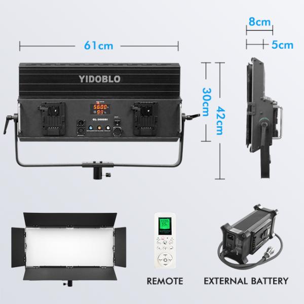 300w Led Camera Light Video Panel CRI95 Flash Studio Lights With Positive Cooling 5500k