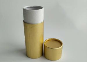 Buy cheap Paper Tube Cylinder Box Packaging Brown Small Size Gold Color With Red Logo product