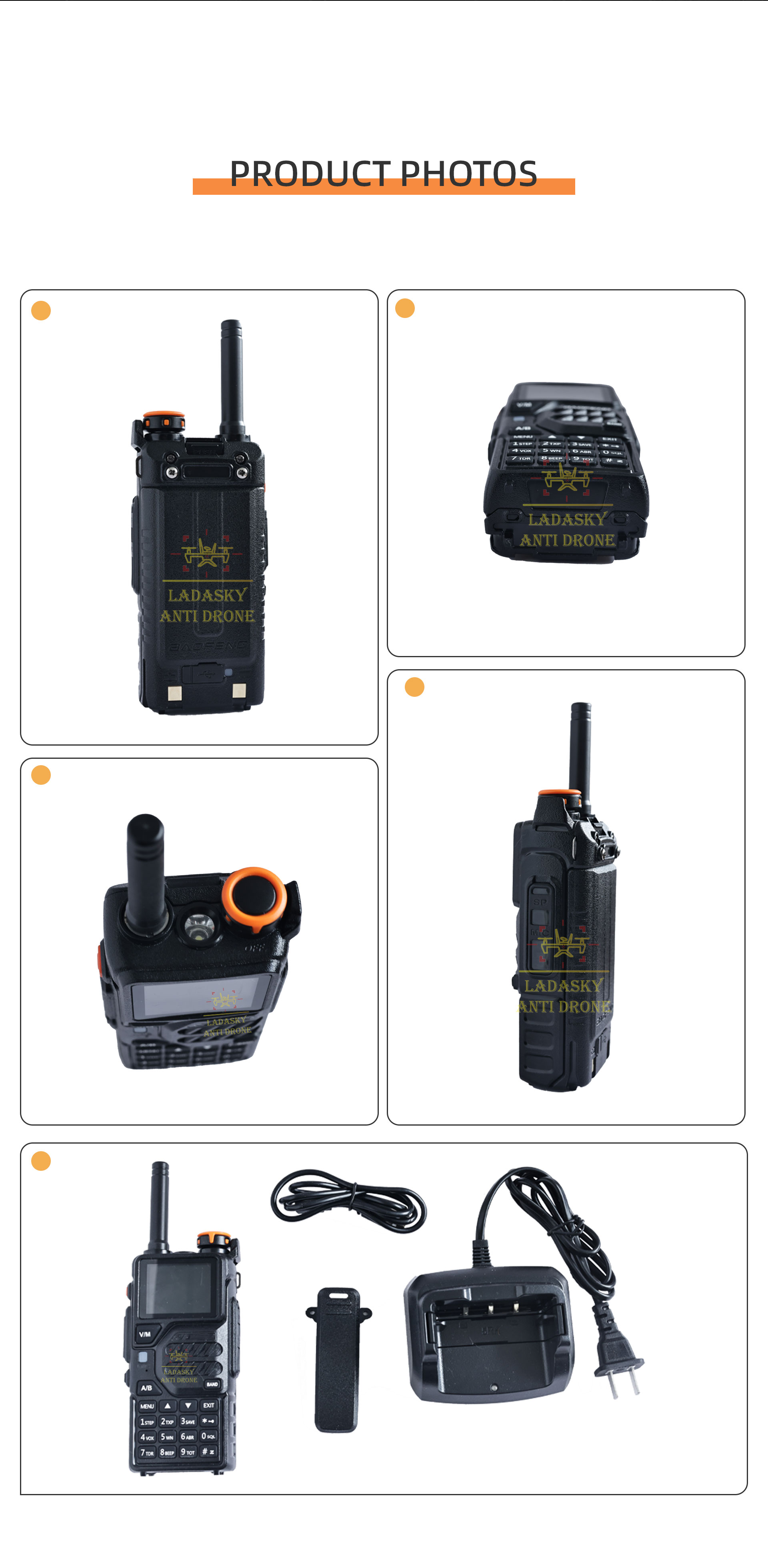 Wearable Drone Detection Device with 5000mAh Battery and Full Band Antenna 300MHz-6000MHz 6