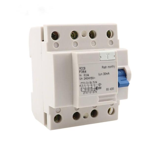 Electromagnetic Type Residual Current Circuit Breaker 4 Pole 63A 30ma RCCB