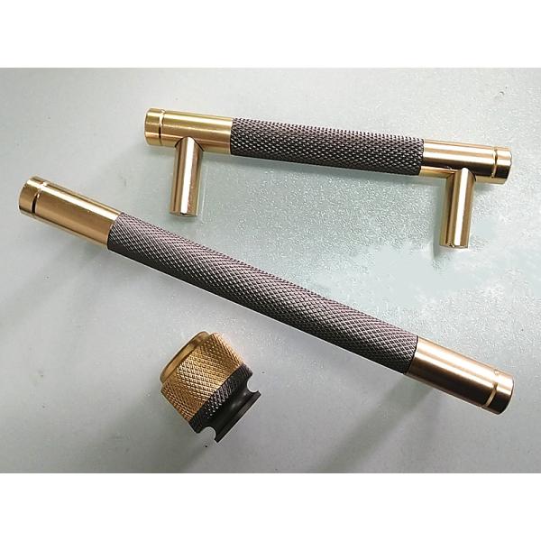 Finland Stylish Handles Kitchen cabinet pulls and handles Knurled Handle Brushed Brass Aluminum Door pulls