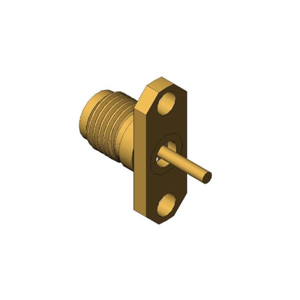 Buy cheap 2.92mm Female 2 Holes Flange RF Connector Brass product