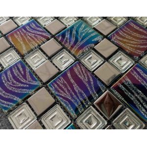 300x300mm Metal Glazed Glass Mosaic Tile for Swimming Pools