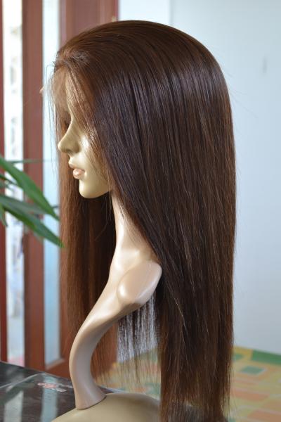 Quality Beautiful Natural Looking Silky Straight Indian Remy Hair Hand Tied Full Lace Wig for sale