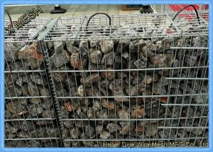 Zinc Coated Welded Gabion Baskets , Stone Filled Wire Cages Square /  Rectangular Hole