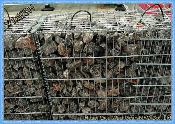 Quality Zinc Coated Welded Gabion Baskets , Stone Filled Wire Cages Square /  Rectangular Hole for sale