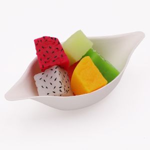 Biodegradable sugarcane Lemon Shape mini tableware fruit dish disposable bagasse