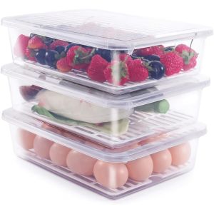 Buy cheap Food Storage Container, Plastic Food Containers With Removable Drain Plate Lid, Stackable Portable Freezer Storage product