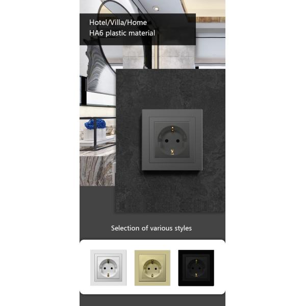 Schuko Electrical Power Socket , Two Hole Plug Socket 86mm 4 conjoined