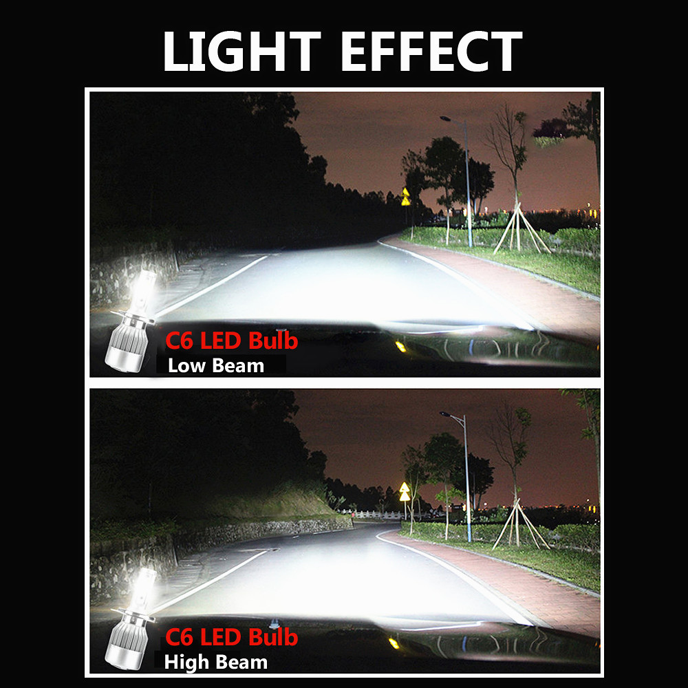 H3 Cob Led Headlight Bulbs , Auto LED Head Lamp 36W 3800lm 30000hrs Life Span