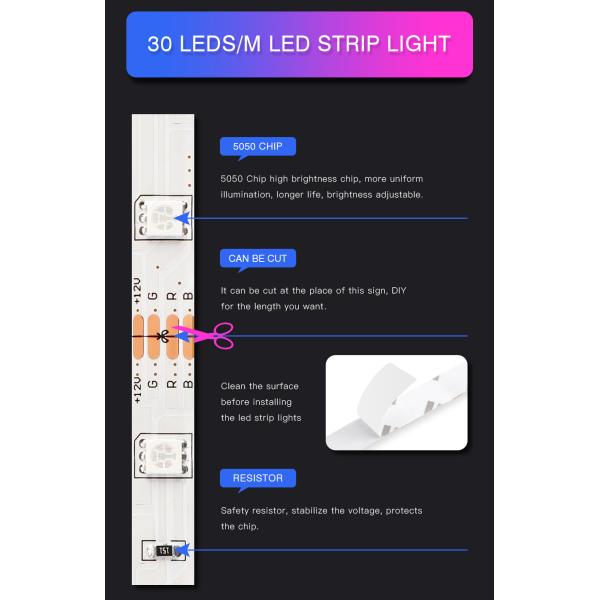5V IR Control Indoor Decoration SMD 5050 LED Strip Lights for Item Type Light Strings