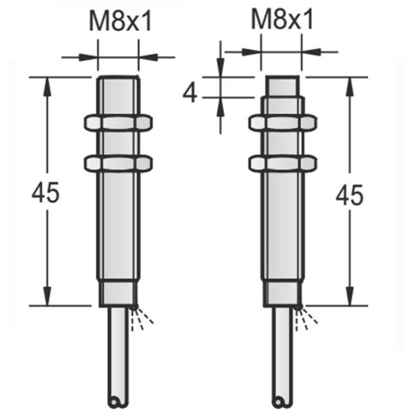 LUOSHIDA 24V DC Ultra Short Inductive Ranging Distance Industrial Proximity Sensor Switch Screw Installation M8