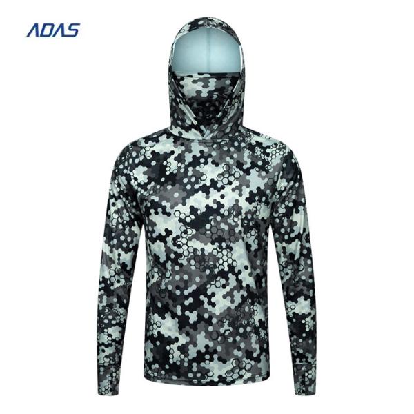 Long Sleeve Fishing Wear Pullover Fishing Shirt Hooded Jersey 160 Gram