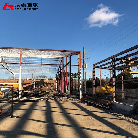 Prefabricated Steel Structure Workshop With PU Wall Sandwich Panel