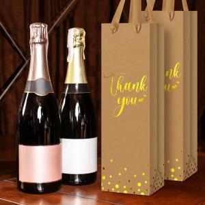 China Custom Printed Wine Packing Shopping Paper Bag For Bottle CMYK 4 Color Offset Printing on sale